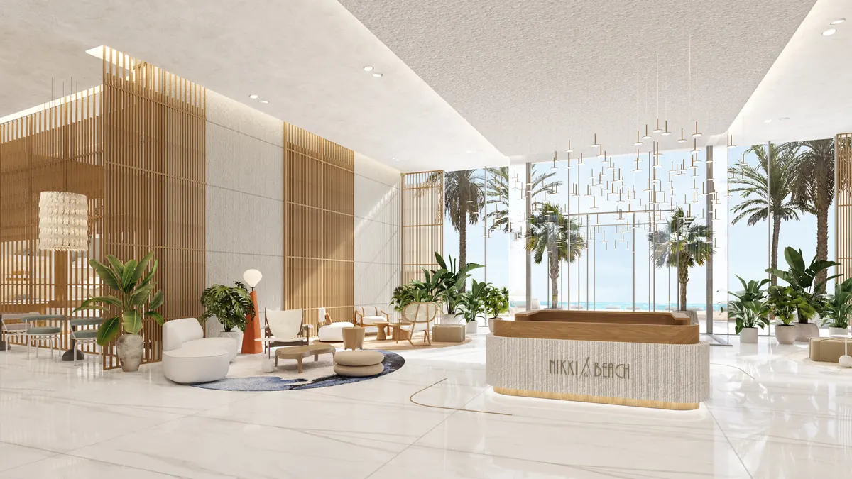 The lobby at Nikki Beach Resort and Spa Muscat