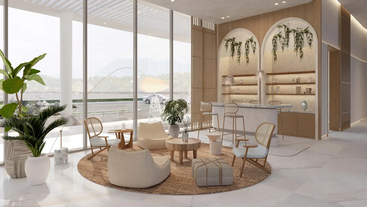 A lounge at Nikki Beach Resort and Spa Muscat